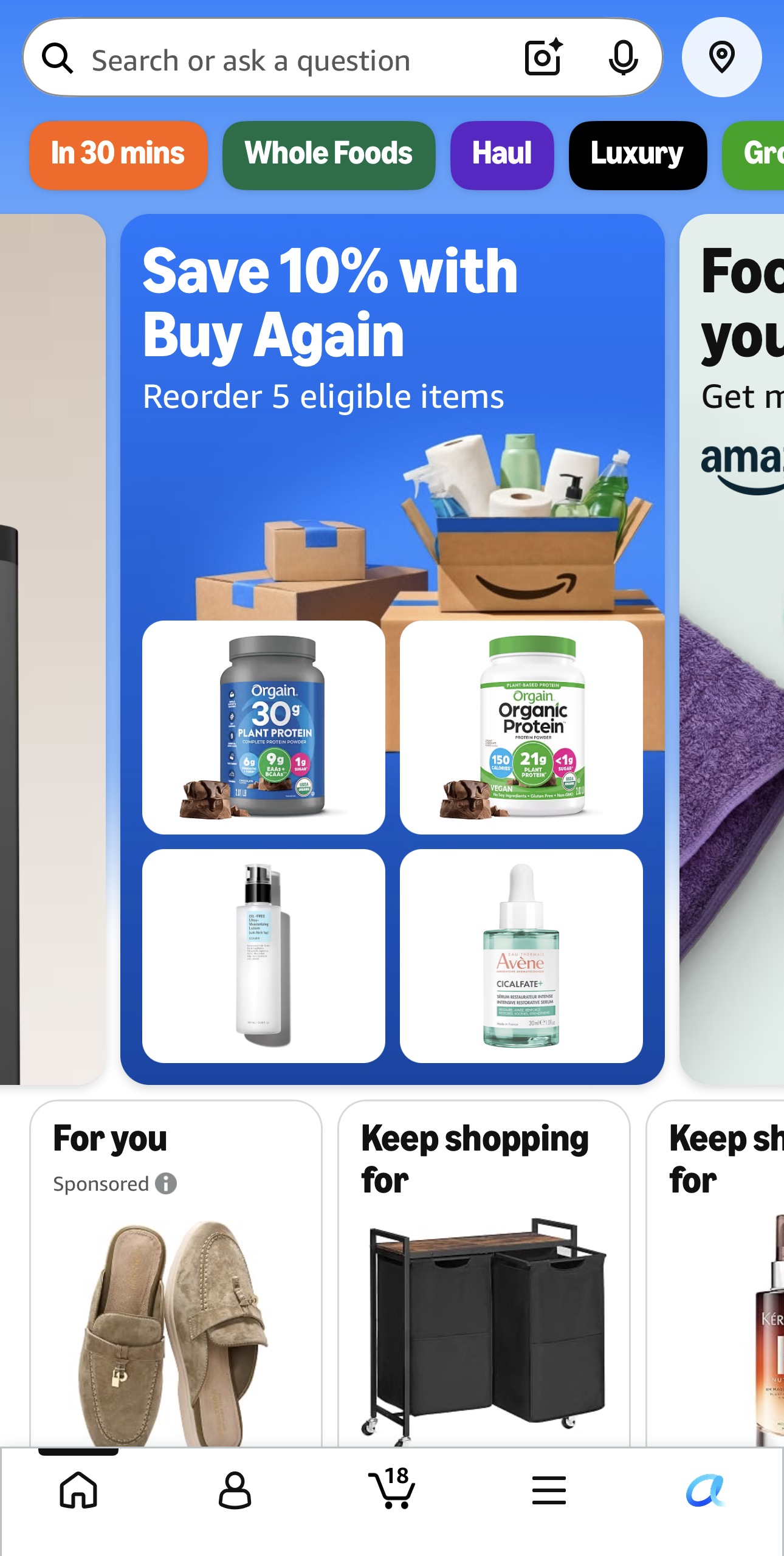 Inicio de Amazon