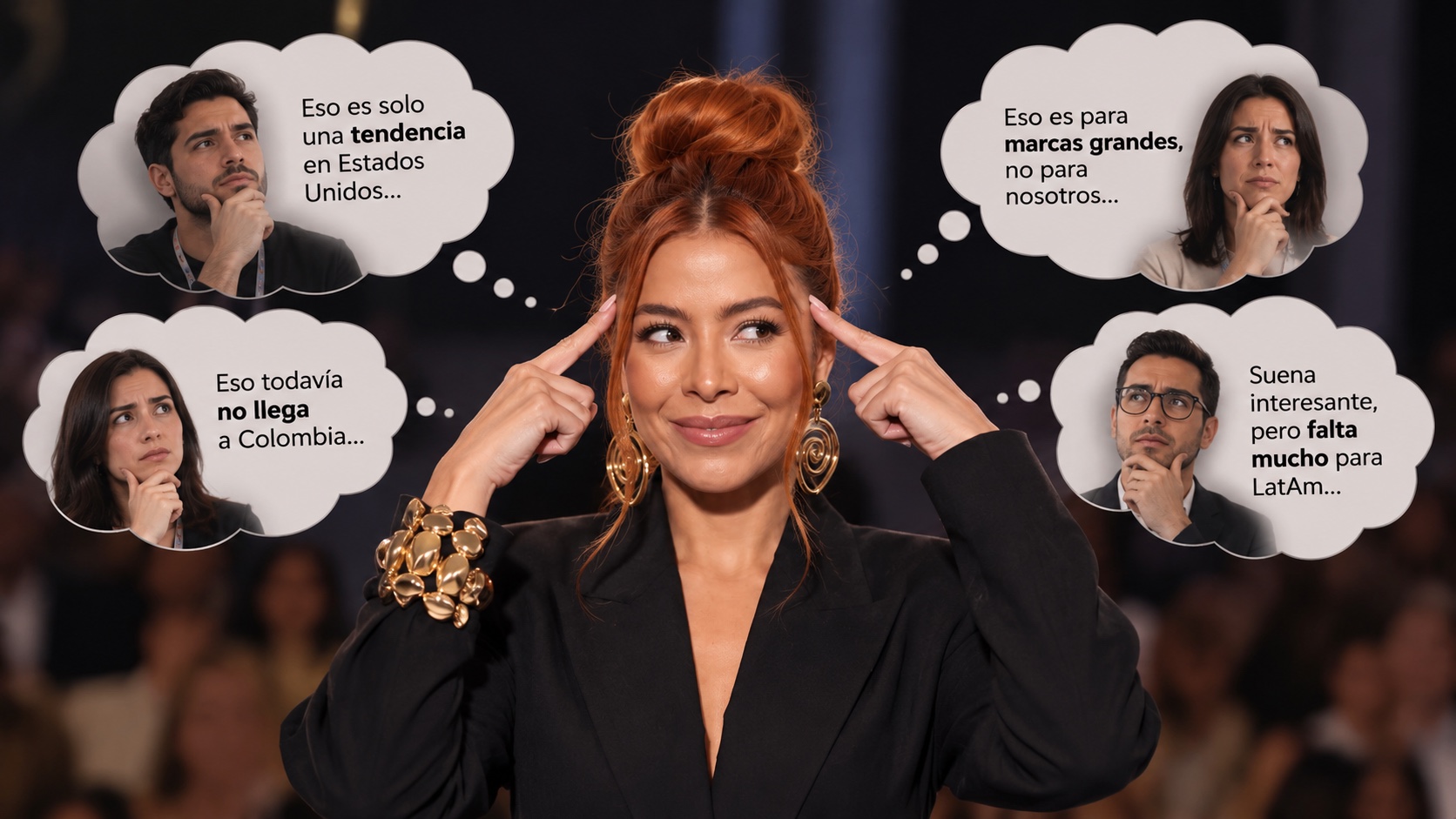 Mabel leyendo la mente del público